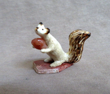 Native Zuni Antler Standing Squirrel w/ Nut Carving by Ruben Najera C4774