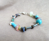 Navajo Multi-stone Trade bead Necklace w Matching Bracelet & Earrings JN497