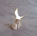 Native Zuni Antler Mini Crane Fetish Carving by Ruben Najera C4676