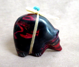 Zuni Red, Black  Bowlerite Bear Fetish by Leland Boone & Daphne Quam C4784