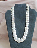 Navajo Sterling Silver Graduated Saucer Bead 22.5" Necklace  - Ina Nez JN498
