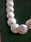 Navajo Sterling Silver Graduated Saucer Bead 22.5" Necklace  - Ina Nez JN498