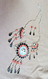 Native ZUNI Multi-stone SunFace Kachina Necklace & Earrings by JD Massie JN555