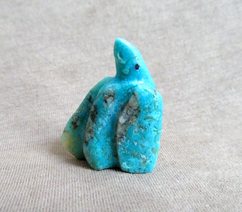 Native Zuni Calming Turquoise Eagle Fetish Carving by Daryl Shack - C4771