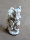 Native Zuni Antler 7 Perched Eagles Fetish carving by Lewis Malie C4742