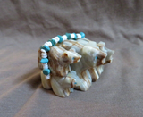 Native Zuni Banded Onyx Bear Family of 5 Fetish Carving by Tim Lementino C4691