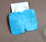 Native Santo Domingo XL Turquoise Slab Hook Earrings by Ella Mae Garcia JE681
