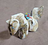 Zuni Wise Wild Horse Turquoise Mustang Fetish Carving  by Daryl Shack - C4971