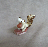 Native Zuni Antler Standing Squirrel w/ Nut Carving by Ruben Najera C4774