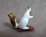 Native Zuni Antler Standing Squirrel w/ Nut Carving by Ruben Najera C4774