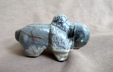 Native Zuni Picasso Marble Buffalo Carving fetish by Freddie Leekya C4777