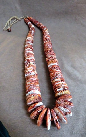 Native Navajo Extra Large Orange Spiny Oyster Necklace by Helen Little JN493