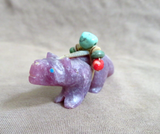 Zuni Purple Jade Wolf Fetish Carving by Rosella & Loubert Soseeah C4730