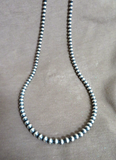Native Navajo Sterling Silver Navajo Pearls  24" Necklace  JN510