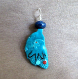Native Zuni Turquoise Corn Maiden & Eagle Pendant by Gloria Chattin JP289