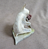 Native Zuni Antler Koala Bear w/ Rose Fetish Carving by Ruben Najera C4856