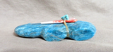 Zuni Blue Apatite Mountain Lion Fetish Carving by Leland Boone/Daphne Quam C4837
