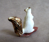 Native Zuni Antler Standing Squirrel w/ Nut Carving by Ruben Najera C4774