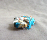 Zuni Spiny Oyster, Turquoise, & Copper Frog Carving by Kenric Laiwakete C4726