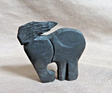 Native Zuni Jet Halloween Cat Fetish Carving by Rochelle Quam  C4840
