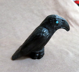 Native Zuni 2" Jet Classic Raven Fetish Carving by Rochelle Quam  C4757