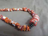 Native Navajo Extra Large Orange Spiny Oyster Necklace by Helen Little JN493