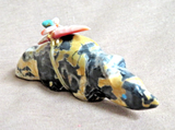 Native Zuni Egyptian Marble Wolf Fetish Carving w/ Bundle by Evalena Boone C4974