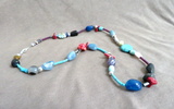 Navajo Multi-stone Trade bead Necklace w Matching Bracelet & Earrings JN497