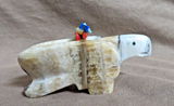 Native Zuni Travertine Onyx Eagle Fetish Carving by Daryl Shack - C4844
