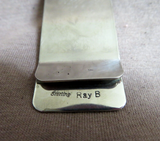 Native Navajo Tufa Cast Roadrunner Sterling Silver Money Clip  by Ray Begay M030