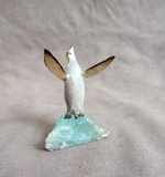 Native Zuni Antler Penguin on Ice Fetish Carving by Ruben Najera C4731