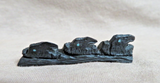 Native American Zuni Mini Jet Trio Ravens Fetish Carving by Rochelle Quam  C4842