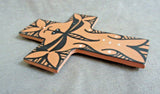 Native Zuni hand made Dragonfly Pottery Cross Magnet by Darla Westika  P253