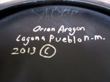 Native American Hand Etched Laguna Pottery End of Trail Plate by O Aragon P66