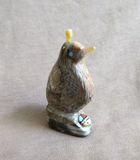 Zuni Picasso Marble Quail w/ Sunface Fetish Carving by Darrin Boone  C4344 Two Ponies Trading
