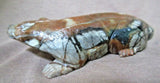 Native Zuni Museum Quality Picasso Marble Badger Fetish by Herbert Him Sr. C2805