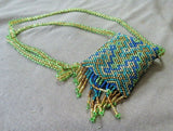 Native Zuni Made Multi-color Beaded Medicine Bag 32" Necklace  M298