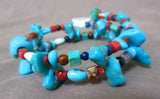 Santo Domingo Turquoise & Multi-Gemstone Wrap Wire Bracelet by H Tsosie JB181