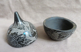 Santa Clara Pueblo Pottery Etched & Incised Hummingbird by Gwen TaFoya P0254