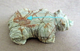 Native Zuni Picasso Marble Walking Bear w heartline Fetish by Kevin Quam C3365