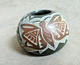 Santa Clara Pueblo Hand Coiled Pottery Butterfly Bowl by Candelaria Suazo  P0249