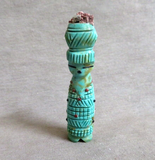 Native Zuni Turquoise Olla Maiden Carving Fetish  By Carl Etsate C4192