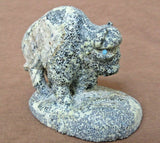 Native Zuni Museum Quality Serpentine Buffalo Fetish by Herbert Him Sr.C2828
