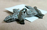 Zuni Black Marble Etched Butterfly Maiden Earrings by Dilbert Gasper - JE574