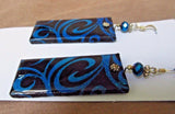 Native Navajo Sterling Silver Textile Rug Design Dangle Hook Earrings  JE0151