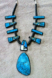 Santo Domingo XL Inlay Multi-Stone Pendant & Jet Necklace by Chris Nieto JN446