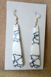 Native Santo Domingo White Howlite Slab Hook Earrings by Ella Mae Garcia JE628