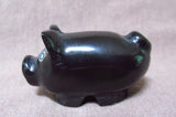 Native Zuni Black Marble Pig Fetish by Rosella Gonzales - C1716