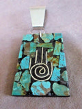Native Santo Domingo Turquoise Inlay Healers Hand Pendant by Tim Bailon JP224