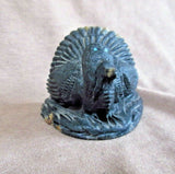 Native Zuni Dark Picasso Marble Turkey Fetish by Carver Colin Weeka C3008
